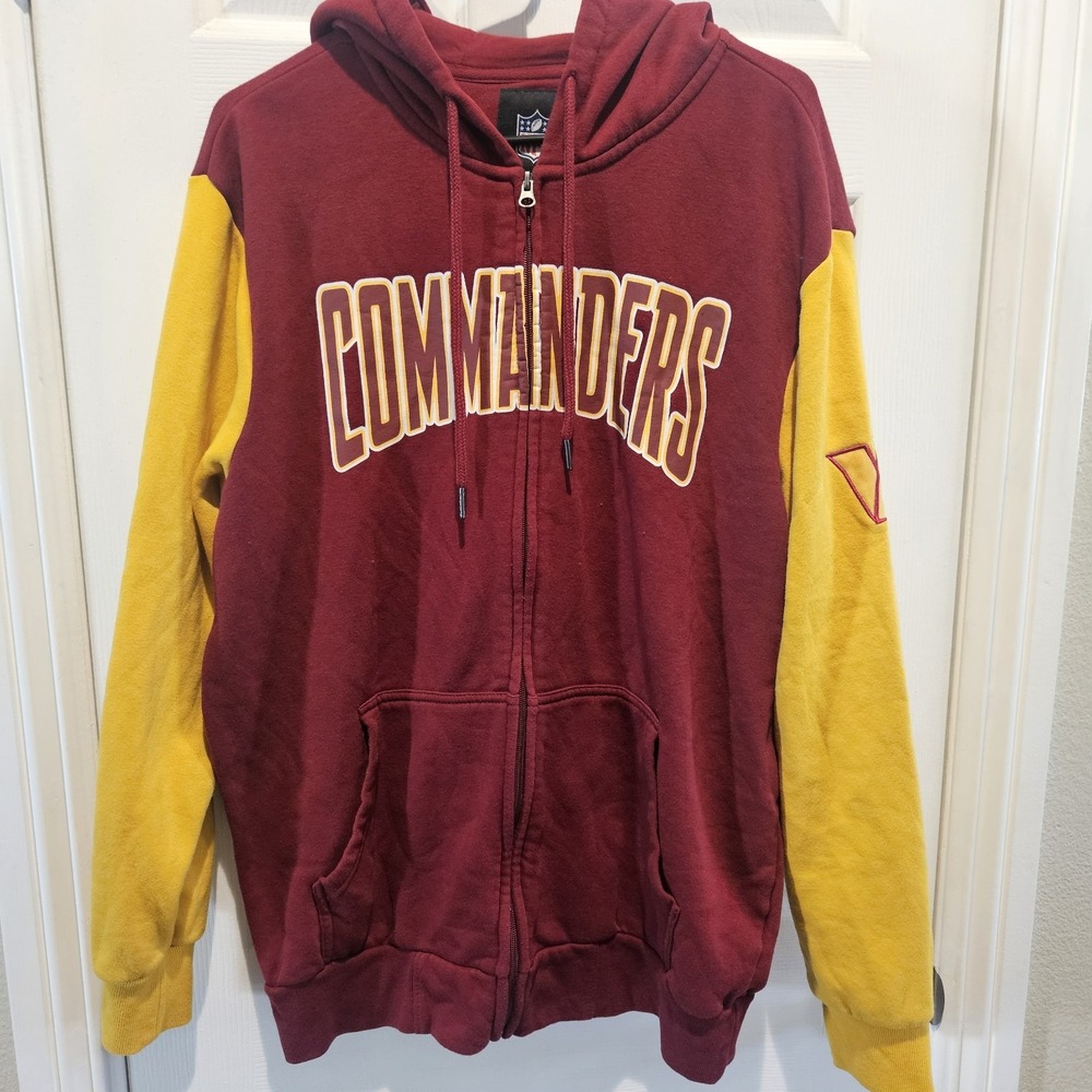NFL Washington Commanders Zip Up Hoodie Size Large Football